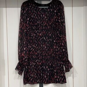 175. DO+BE Women’s Black and Pink Abstract Blouse Size Medium
